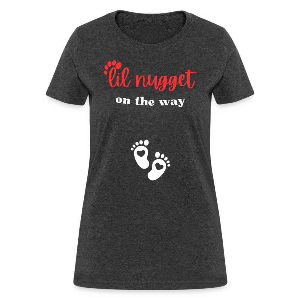 Lil Nugget Women's T-Shirt Blck & Red - heather black