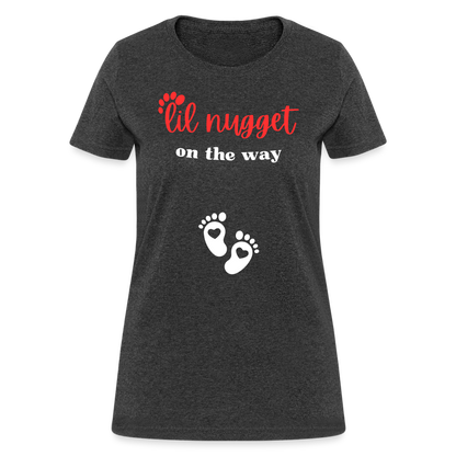 Lil Nugget Women's T-Shirt Blck & Red - heather black