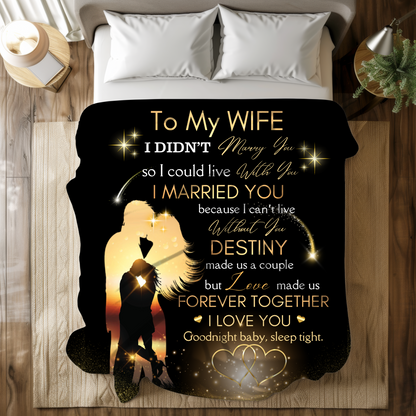 To My Wife: Golden Star Fall Gift Blanket