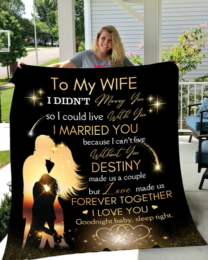 To My Wife: Golden Star Fall Gift Blanket