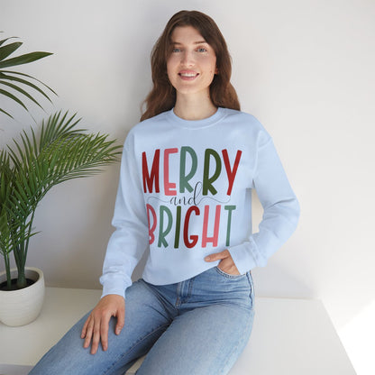 Merry and Bright Christmas Crewneck Sweatshirt