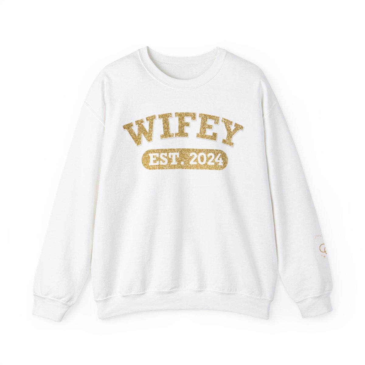 Personalized Wifey Crewneck Sweatshirt Gold