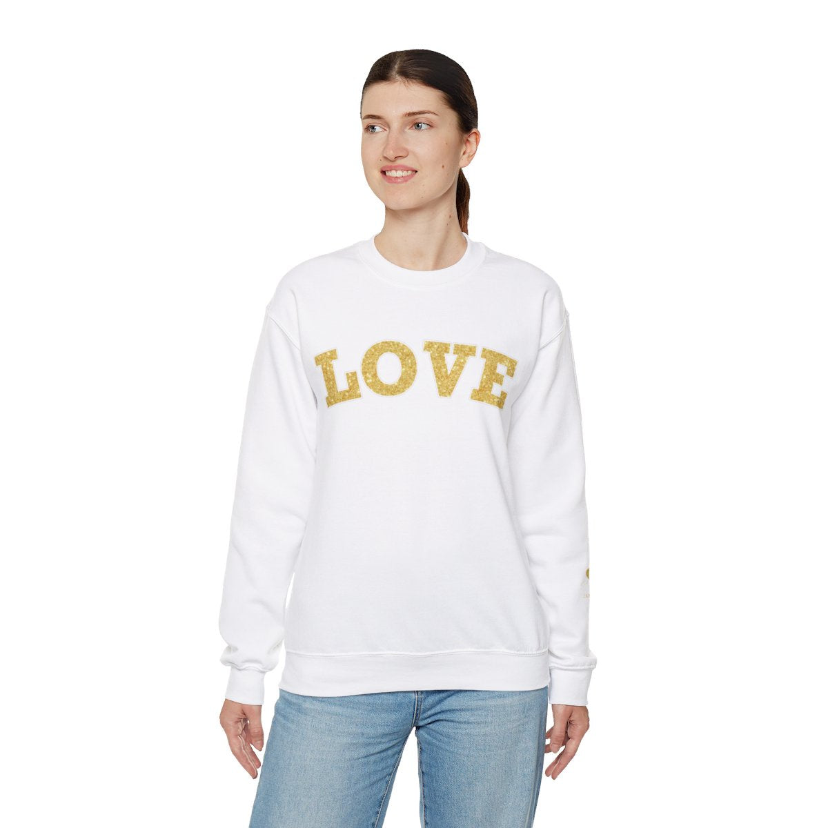 Personalized LOVE Crewneck Sweatshirt GOLD