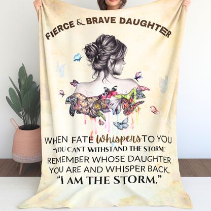 Fierce & Brave - Daughter's Customizable Blanket