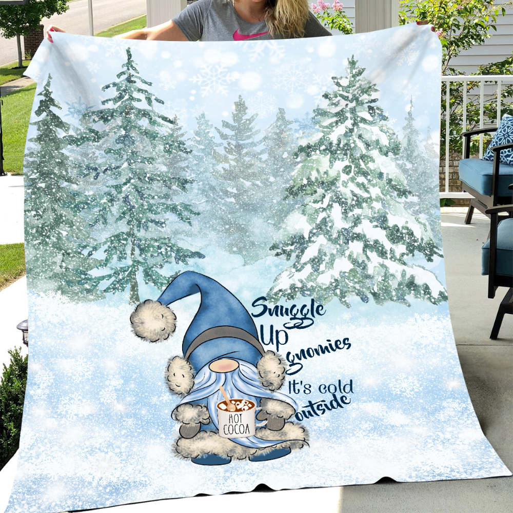 Snuggle Up Gnomies Blanket – Cozy Winter Wonderland